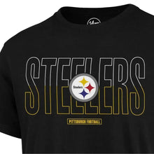 Cargar imagen en el visor de la galería, Playera NFL ’47 Brand Split Squad Super Rival Jet black Steelers Hombre (181671wy)
