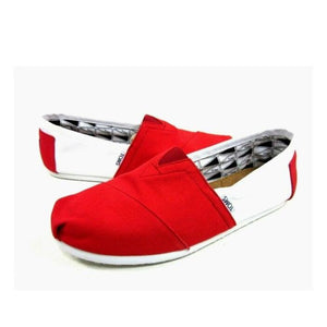 Zapato Original Toms Men Classics Rojos Con Blanco