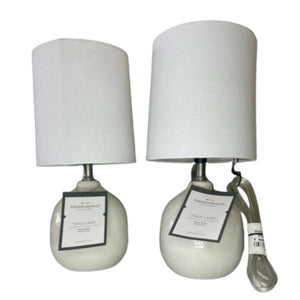 Set De 2 Mini Lámpara De Cerámica Texturizada Threshold White